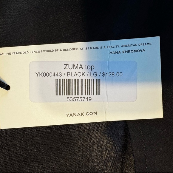 NWT Yana K Flutter Sleeved V-Neck Black Zuma Top Sz L - Capsule Wardrobe Classic - Picture 4 of 6